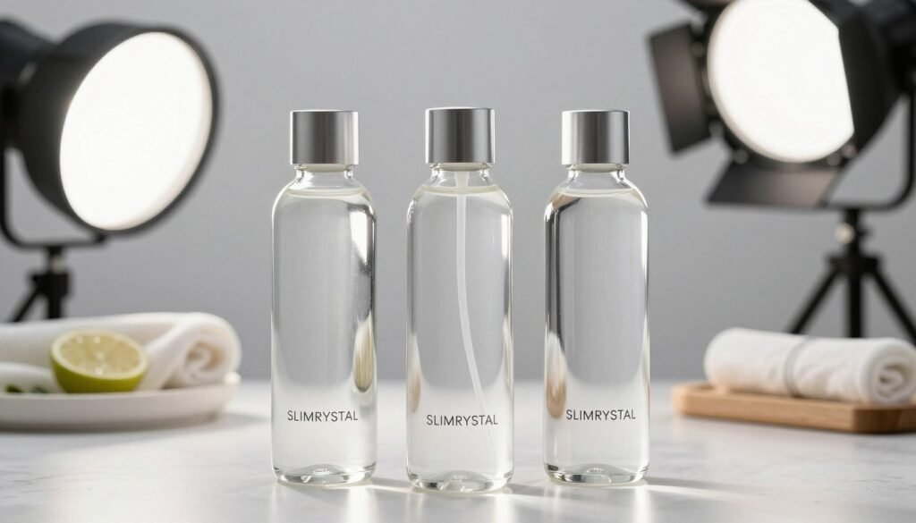 Multiple SLIMCRYSTAL bottles displayed showing different package options available